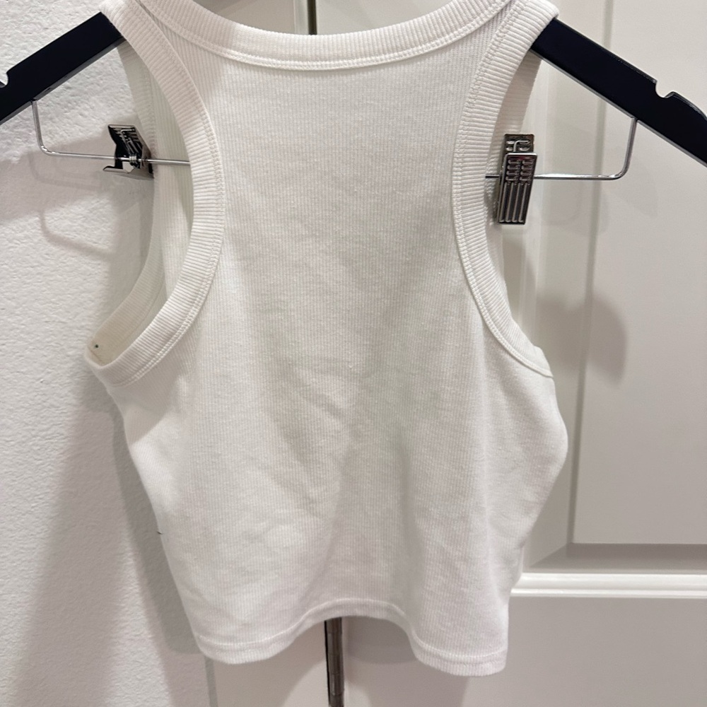 White Ribbed Tank Top - Picture 1 of 2